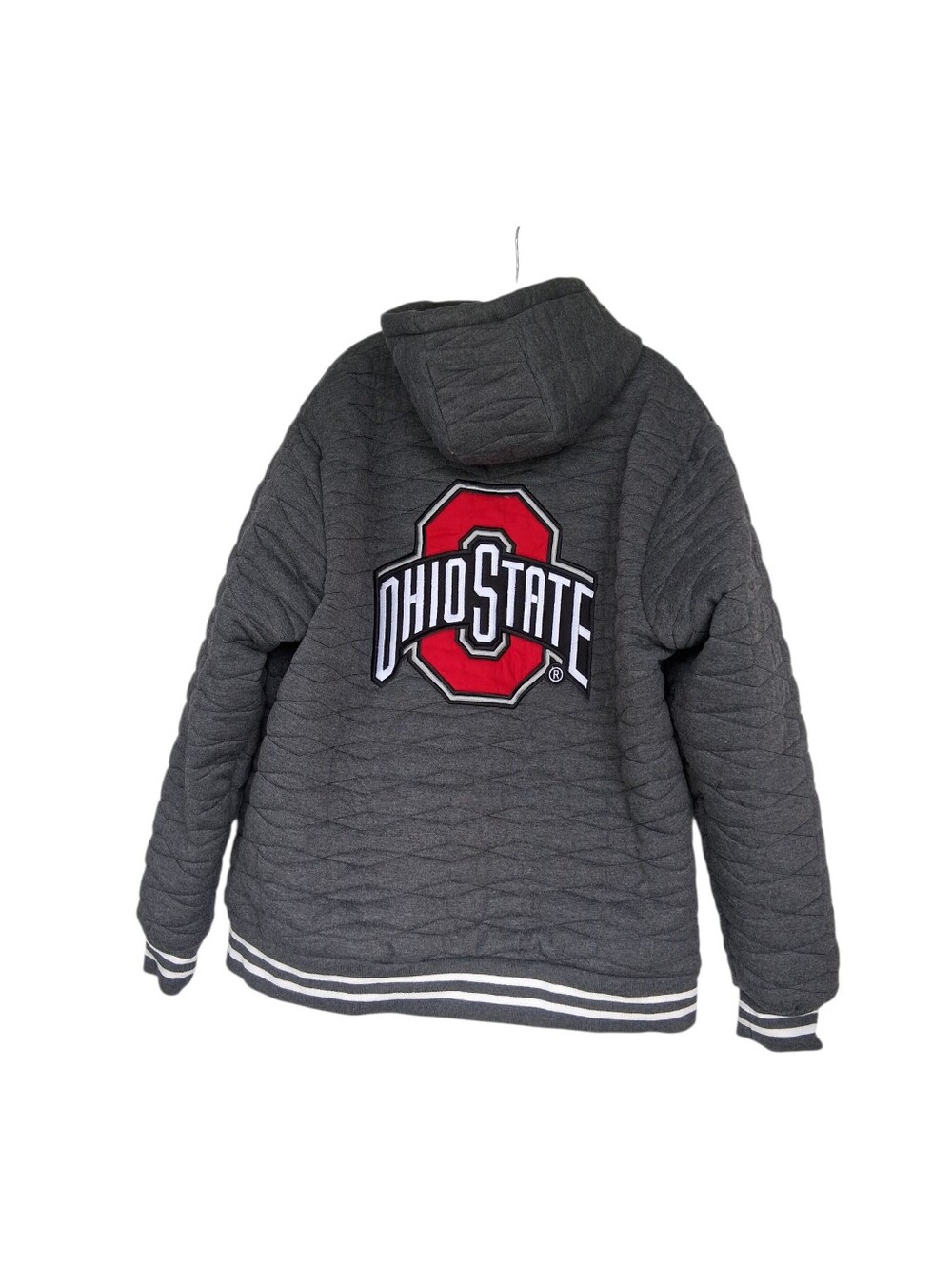 Franchise Ohio State Buckeyes Quilted Sleeve Full-Zip Jacket Mens Size 3XL Gray